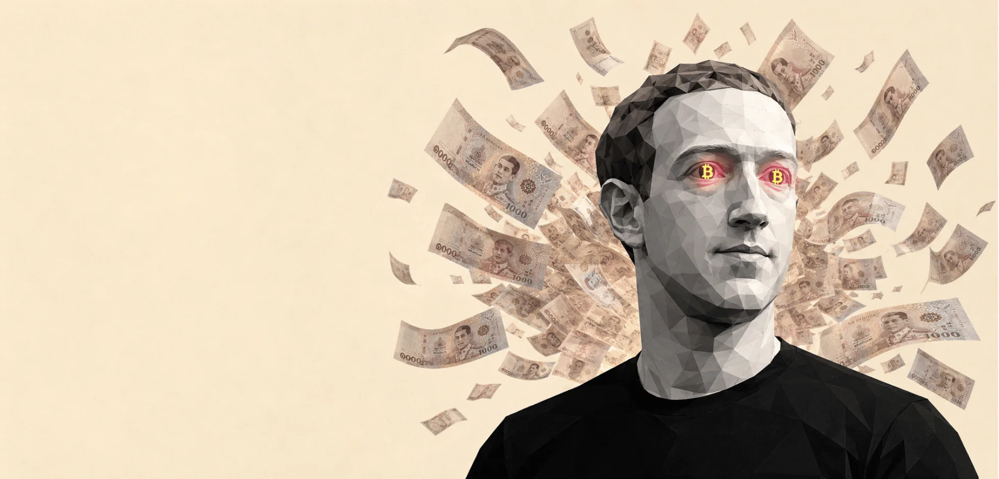 ภาพคอนเซปต์เชิงบรรณาธิการสำหรับบริการ Facebook Ads ของ Adpetize